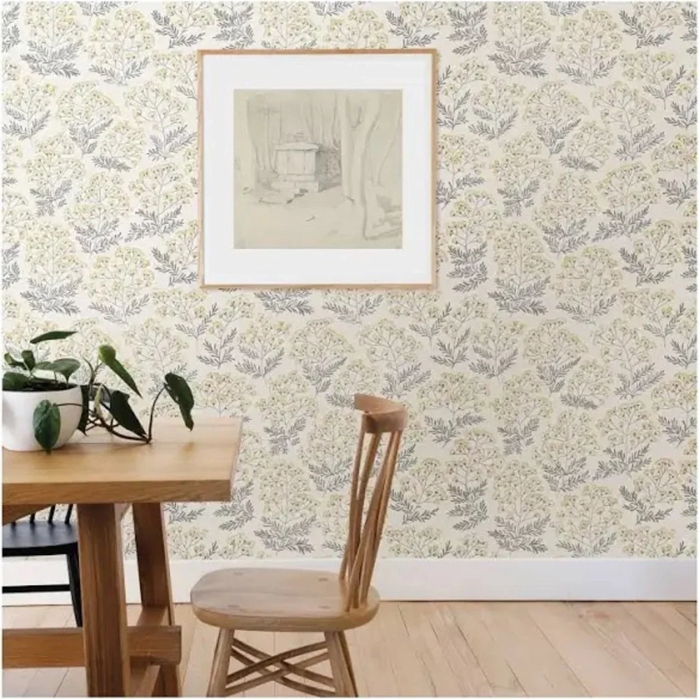 1 Roll NuWallpaper Yellow Wethersfield Peel and Stick Wallpaper